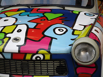 spotlight, satellite, auto, oldtimer, trabi, ddr, east germany HD wallpaper