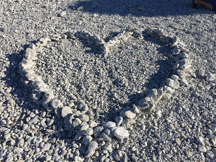heart, heart-shaped, stone, land, sunlight, nature, beach, stone - object HD wallpaper
