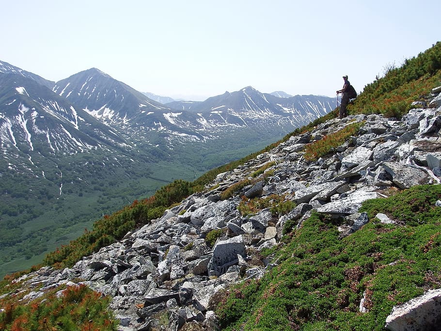 mountains, ridge, climbing, open space, highlands, height, tourism HD wallpaper