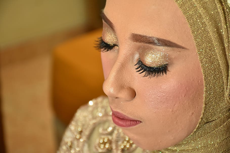 bride, make up, reception, face, zoom, eyebrow, fashion, makeup, HD wallpaper
