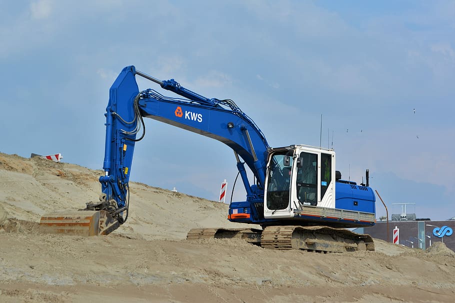 delfzijl, dredging, beach, dike, emshotel, kws, excavators HD wallpaper