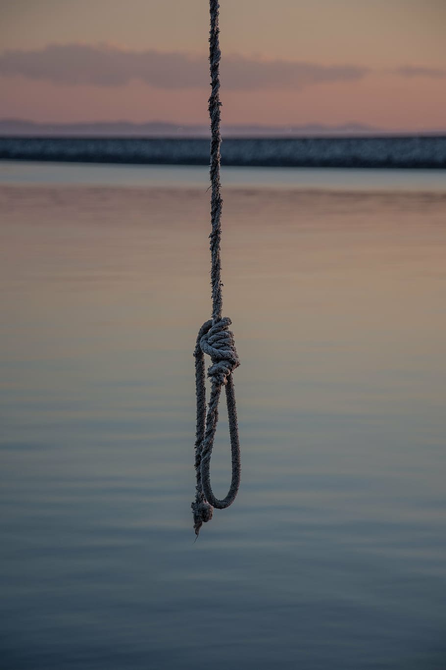 rope above body of water, sea, hang, nautical, marine, ocean