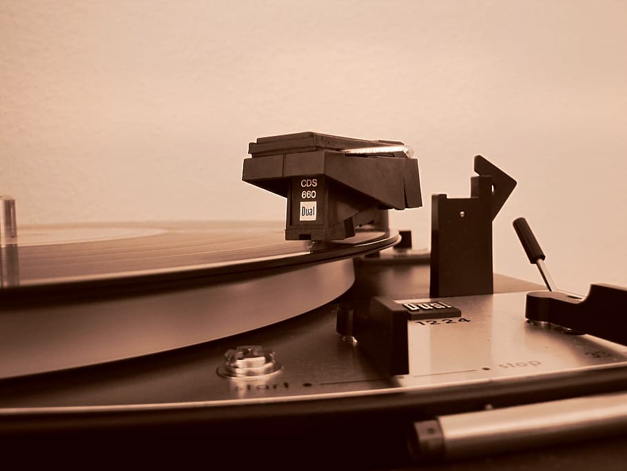 sepia photography of turntable, Technology, Dual, scratching HD wallpaper