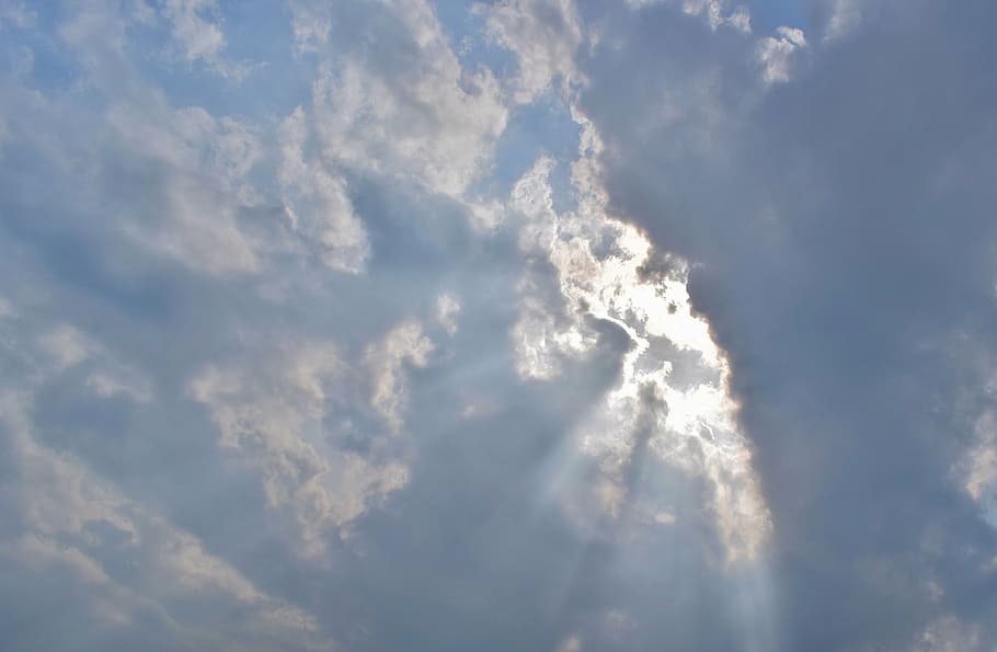 clouds, sky, storm clouds, sky clouds, rays, sun's rays, cloudscape HD wallpaper