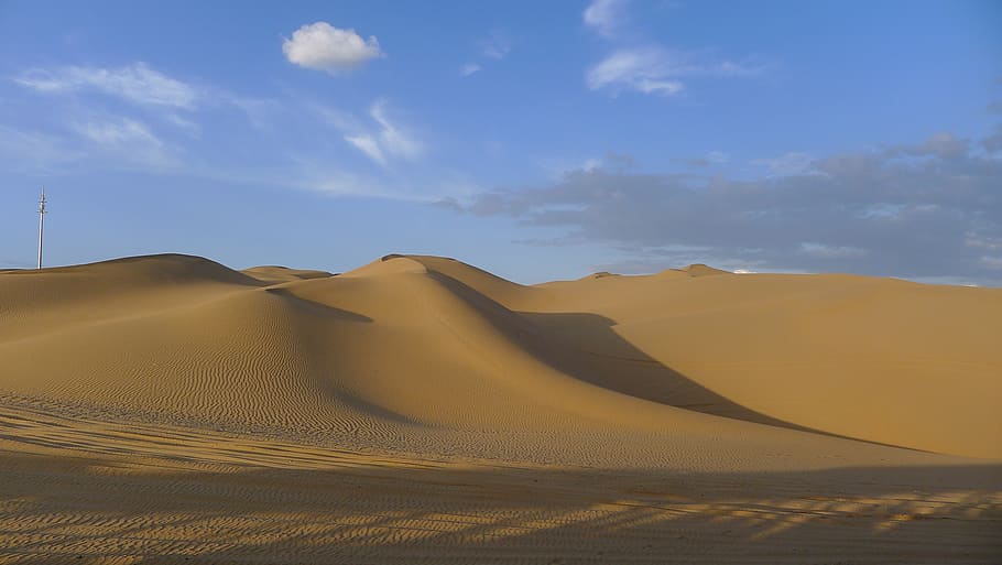 desert, sky, mongolia, sand Dune, dry, nature, sahara Desert HD wallpaper