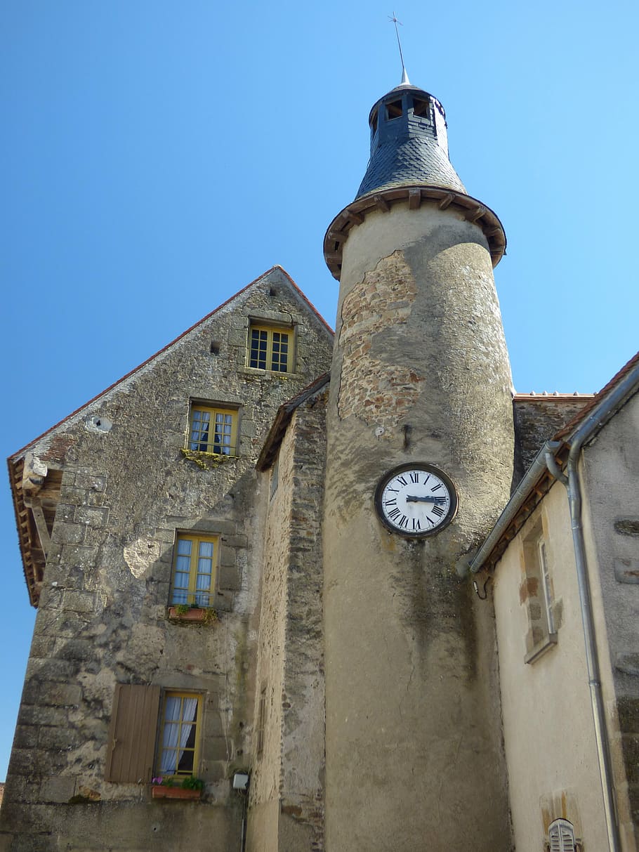 clock tower, france, architecture, city, europe, travel, building HD wallpaper