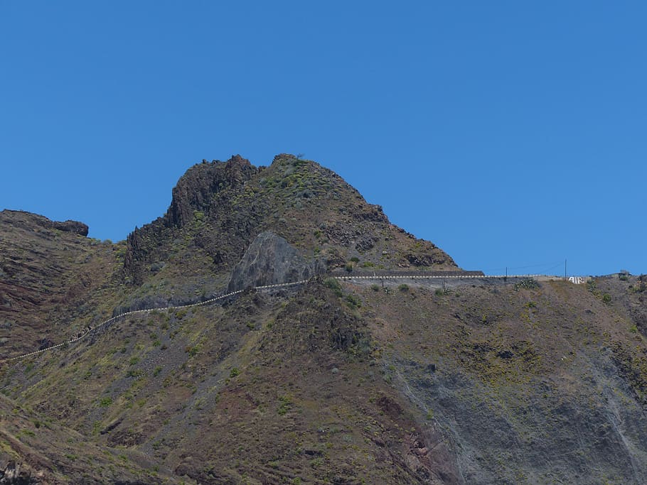 mountain road, pass, pass road, mountains, viewpoint, playa de las teresitas, HD wallpaper