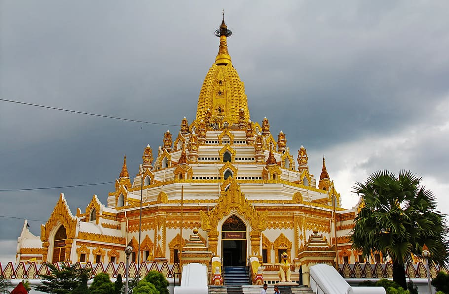 travel, worship, pray, pagoda, golden, yangon, myanmar, buddhism, HD wallpaper