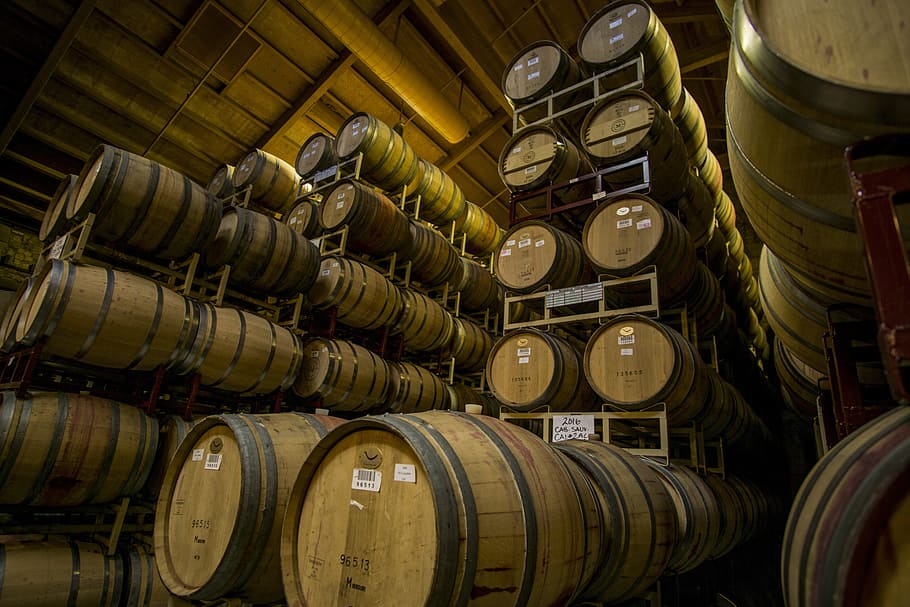 pile of wine barrels, cellar, cask, wooden, winery, keg, ferment, HD wallpaper