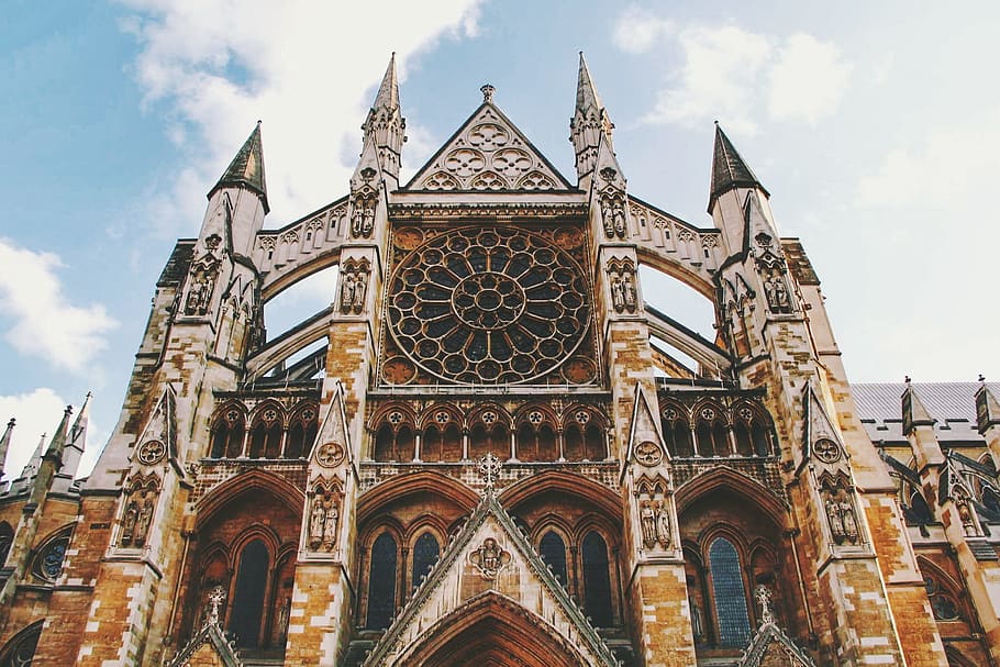 Low Angle Photography of Beige and Brown Cathedral, ancient, architecture HD wallpaper