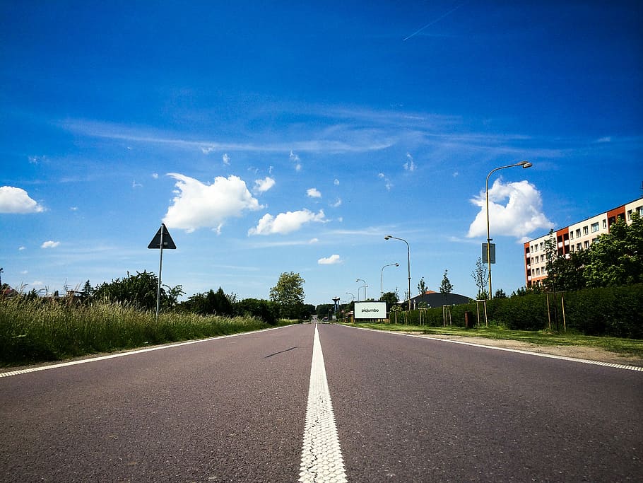 Czech Road, city, clouds, sky, traveling, blue, asphalt, street