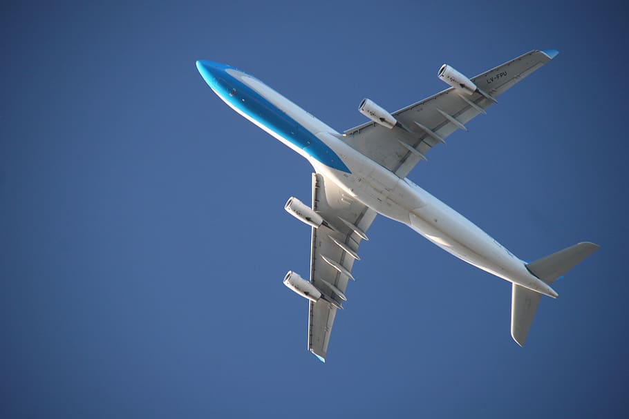 aircraft, sky, blue, flying, air vehicle, transportation, airplane HD wallpaper