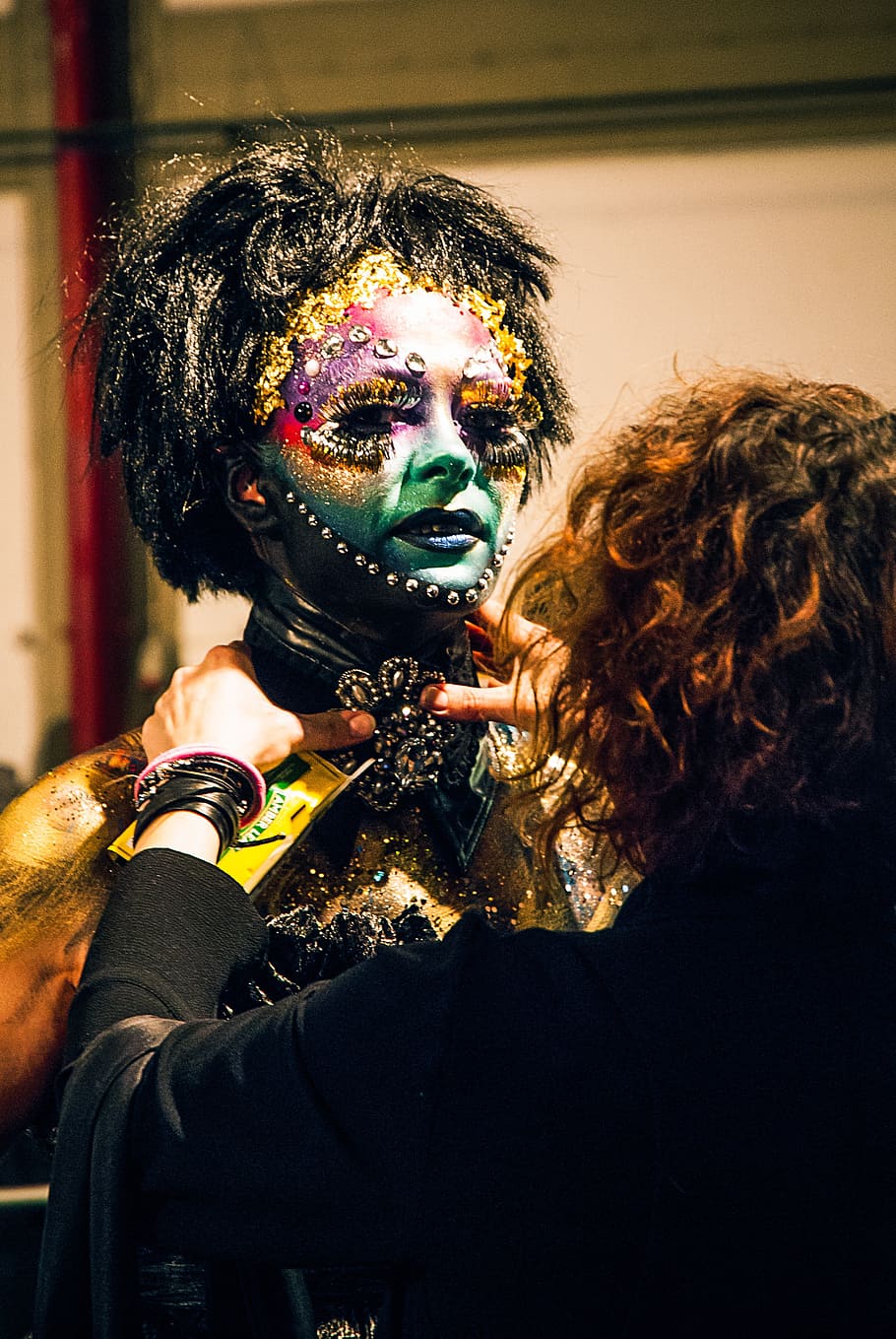 expocosmética, young, presentation, model, face painting, one person HD wallpaper