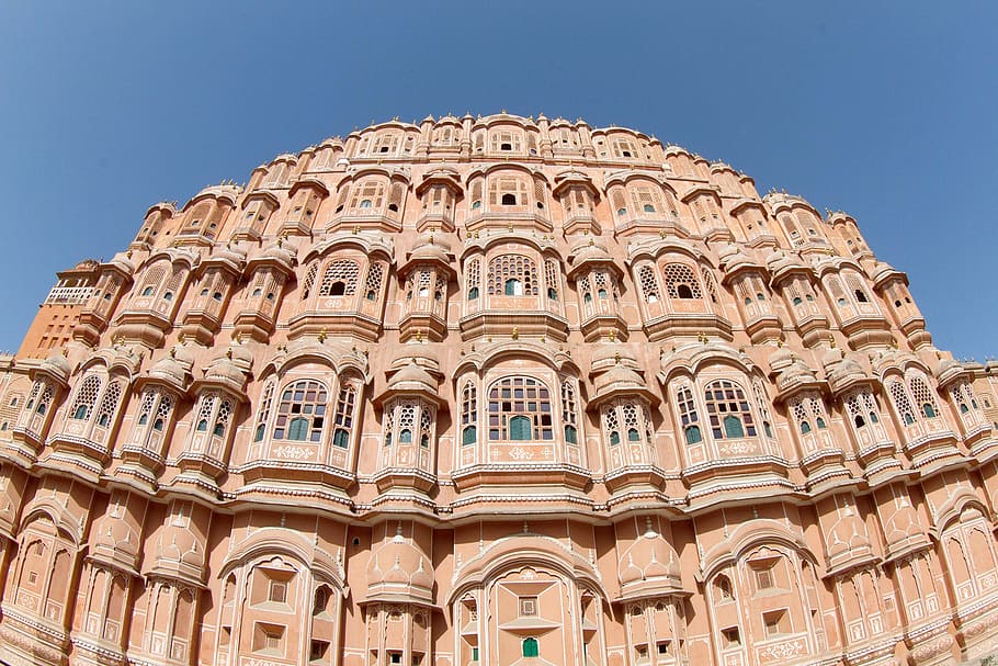 brown concrete building, india, palace of winds, jaipur, places of interest, HD wallpaper