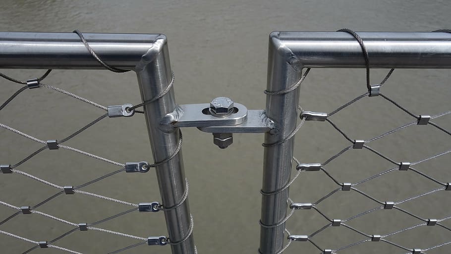 wire, pipes, railing, bridge railing, regularly, pattern, metal, HD wallpaper