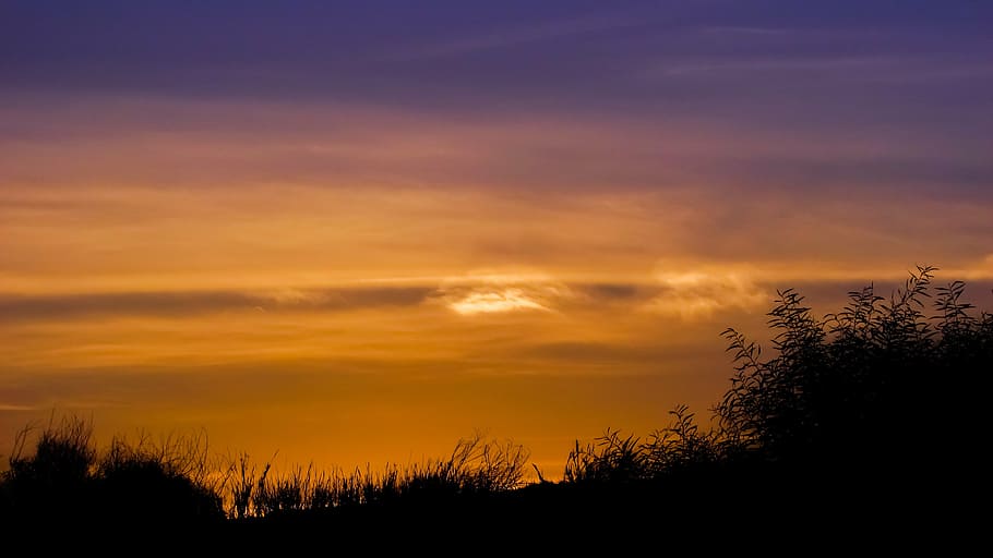 sunset, sky, nature, colors, clouds, evening, shadows, cloud - sky HD wallpaper