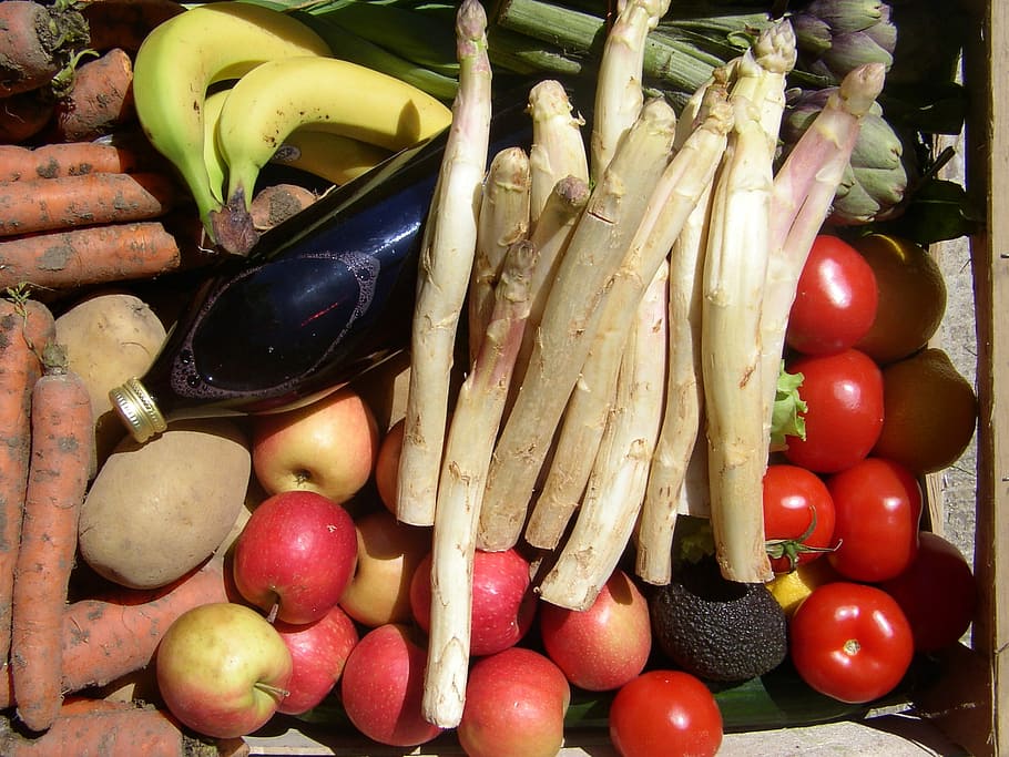 Basket, Fruit, Asparagus, Apples, Power, food, fruit juice HD wallpaper