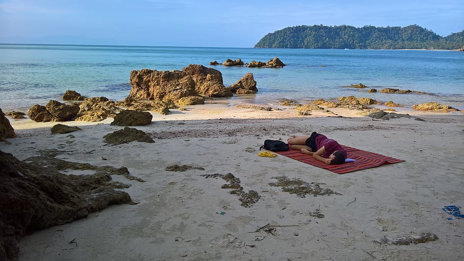 thailand, ko phayam, beach, sea, water, rock, rock - object HD wallpaper