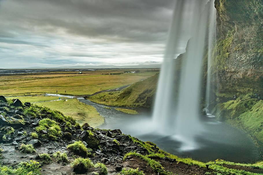 time lapse photography of waterfalls, waters, nature, river HD wallpaper