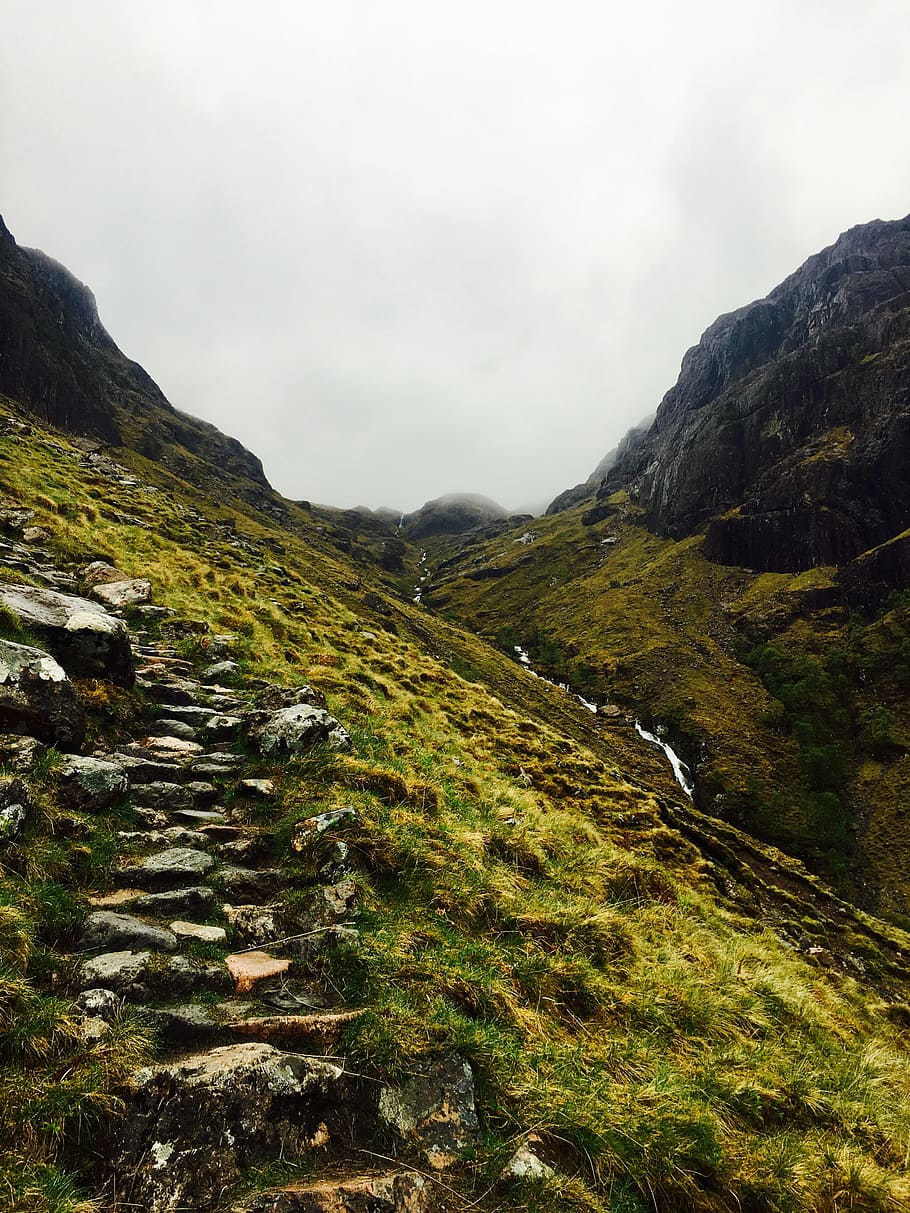 lost, valley, glencoe, mountain, sky, beauty in nature, scenics - nature HD wallpaper