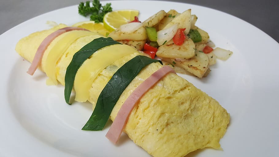 omelet, lunch, restaurant, food and drink, freshness, healthy eating HD wallpaper
