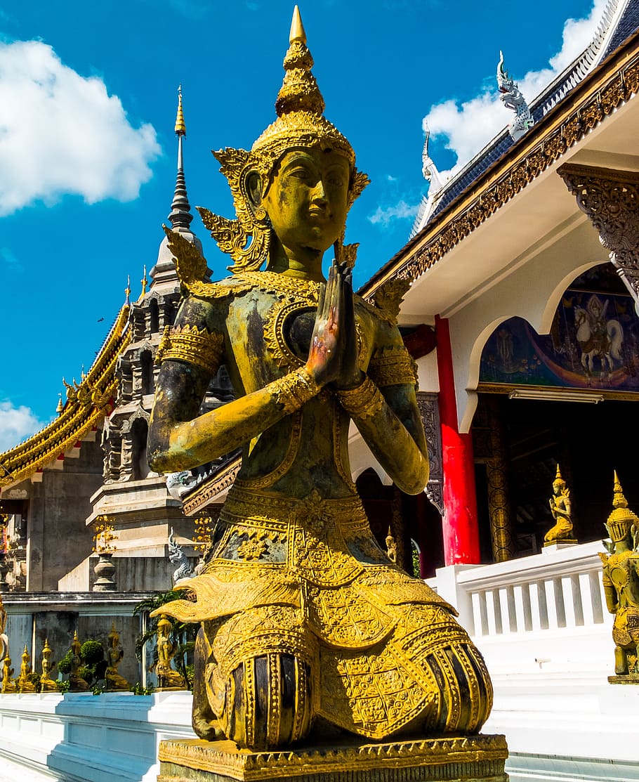 deity, pray, temple complex, north thailand, religion, belief HD wallpaper