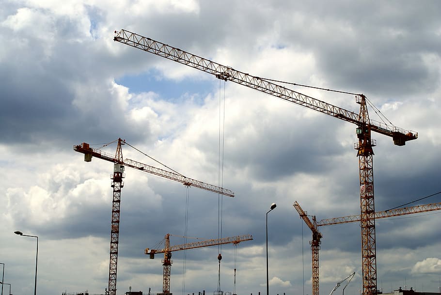 Construction Crane, building, the design of the, city, sky HD wallpaper