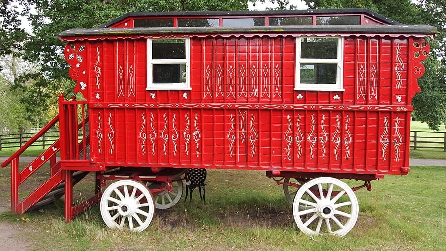 dare, red car, trailers, old, historically, transportation HD wallpaper