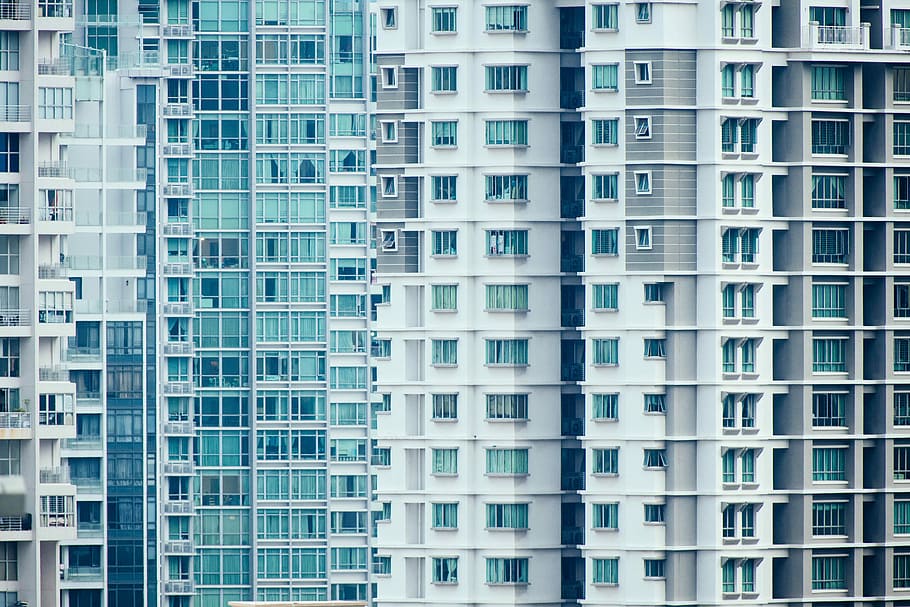landscape photo of skyscrapers, landscape photography of high-rise buildings HD wallpaper