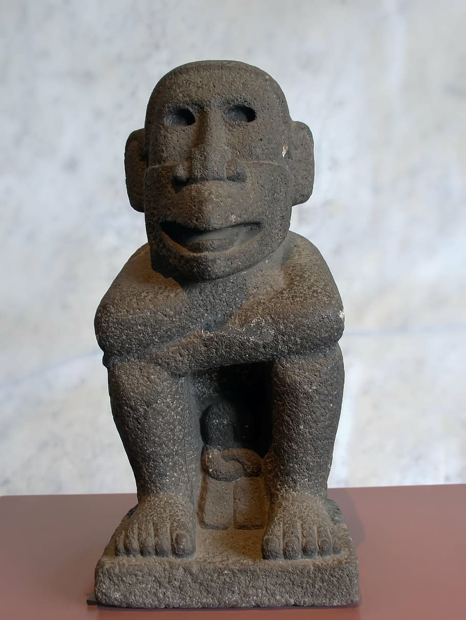 mexico, anthropological museum, mesoamerica, statue, art, columbian, HD wallpaper