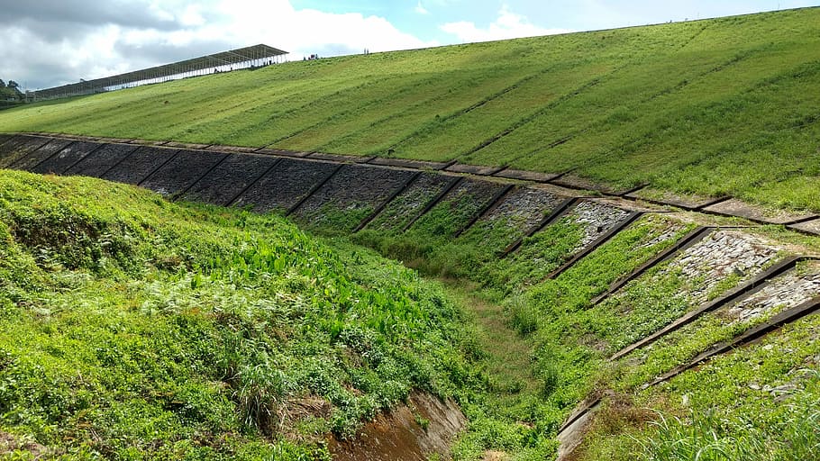 dam, grass, green, landmark, kerala, landscape, green color HD wallpaper