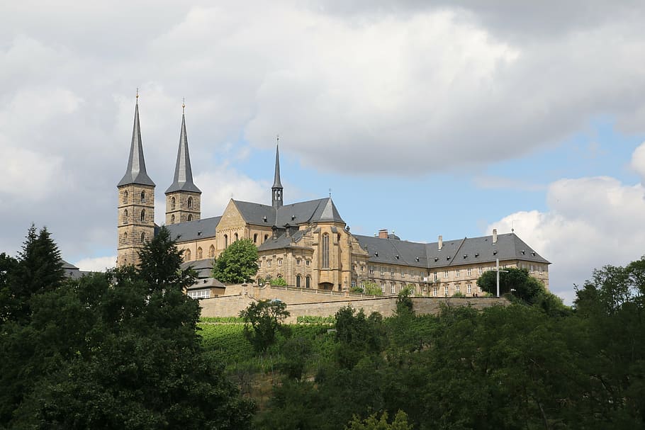 bamberg, residence, castle, monastery, historically, greeting card HD wallpaper