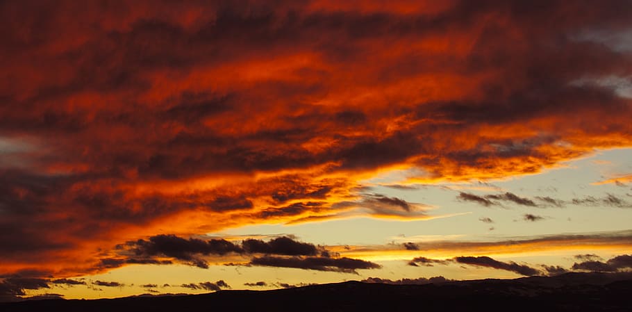 sky, red, sunset, cloud - sky, beauty in nature, orange color HD wallpaper