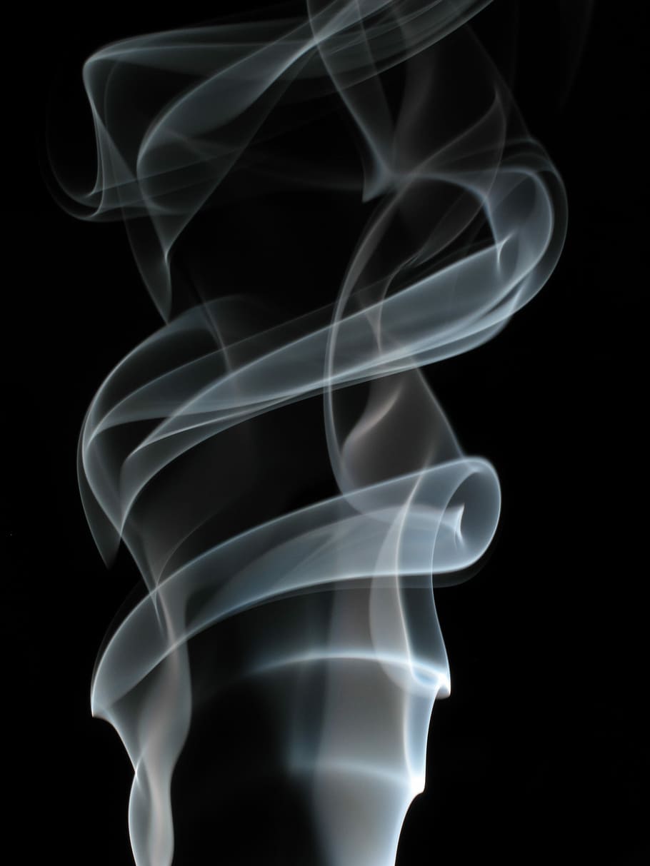 white smoke, white smoke on black background, dark, night, studio shot HD wallpaper