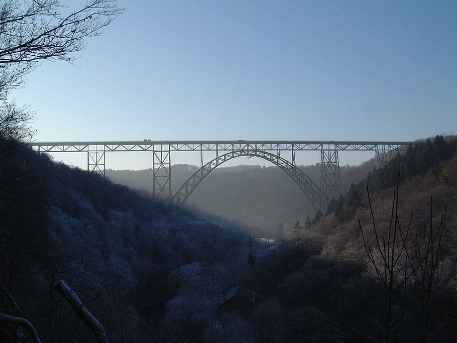 winter, ice, water, bridge, bridge - man made structure, connection HD wallpaper