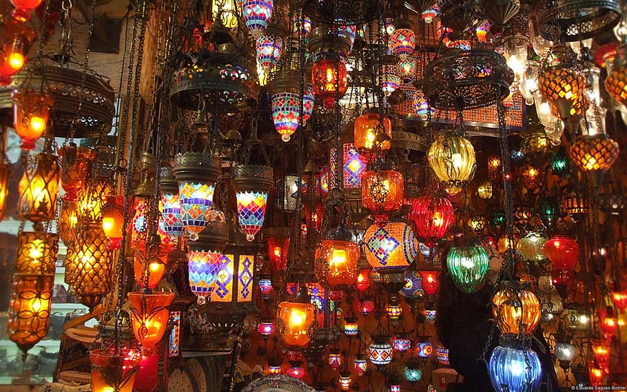 assorted lantern lot, diwali lamp, magick lamp, kantel, illuminated, HD wallpaper