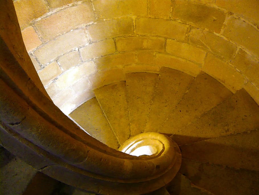 stairs, spiral staircase, jerez de la frontera, steps and staircases, HD wallpaper
