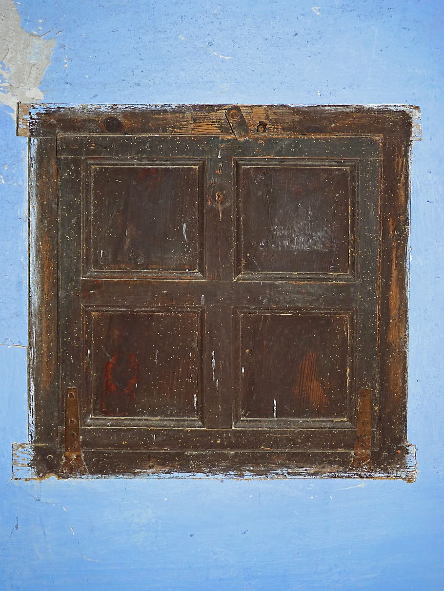 window, wardrobe, old, abandoned, farmhouse, blue, wood - material HD wallpaper