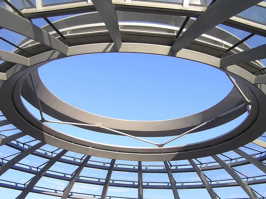 blue, roof, framework, built structure, architecture, sky, geometric shape