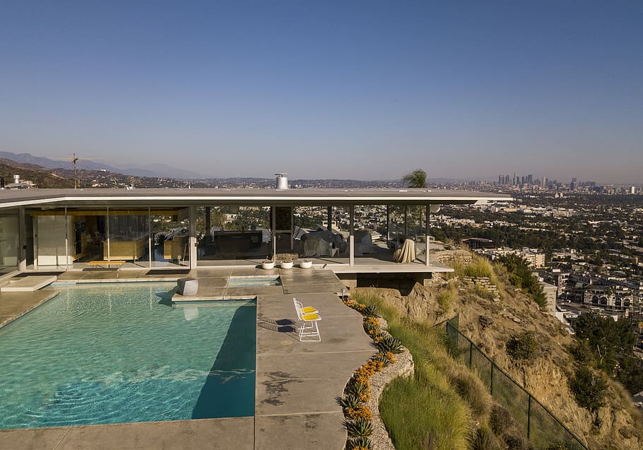 swimming pool on roof, landscape photography of swimming pool HD wallpaper
