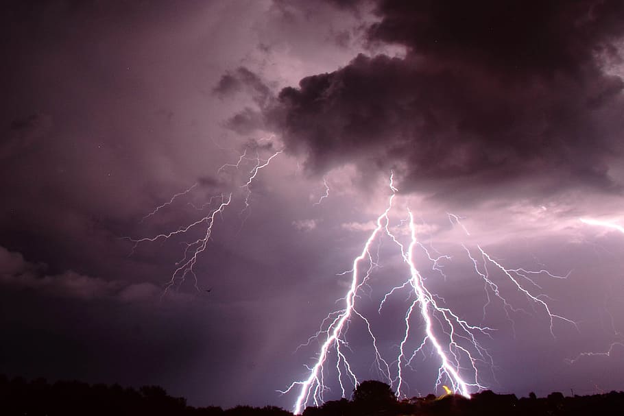 lighting storm, lightning, clouds, weather, cloud - sky, power in nature HD wallpaper