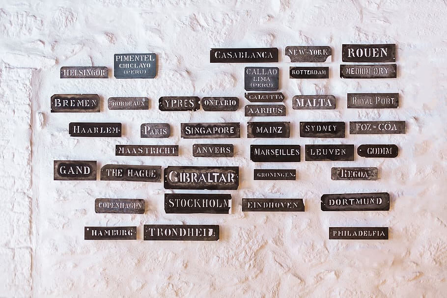 assorted texts wall signages, signage sticks on white wall, signs HD wallpaper
