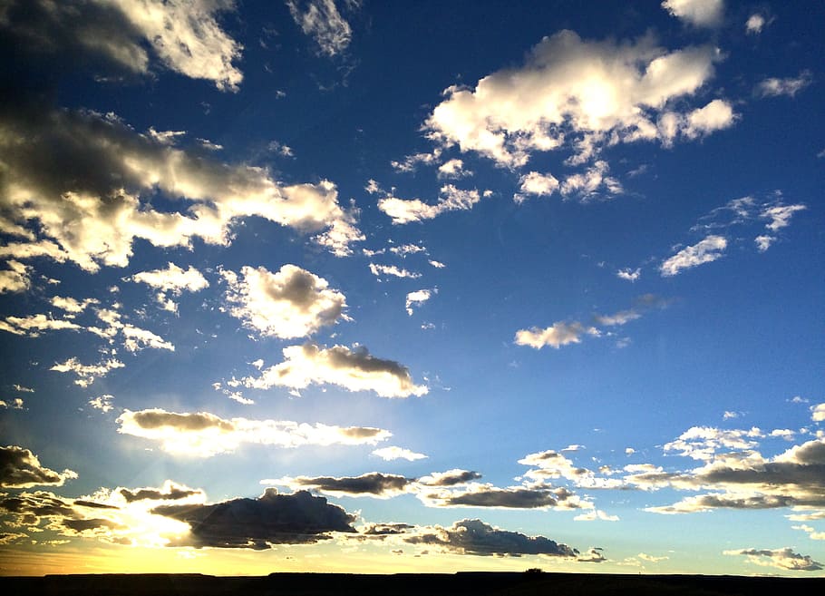 clouds, sky, blue, yellow, blue sky, new mexico, cloud - sky HD wallpaper