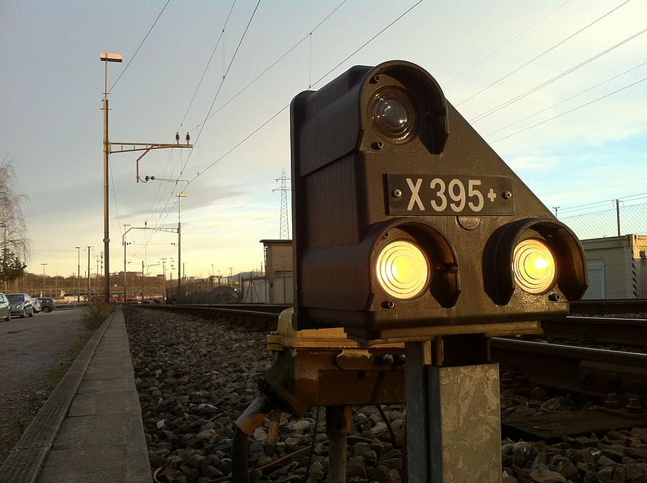 railway, signal, railway station, switzerland, sbb, evening, HD wallpaper
