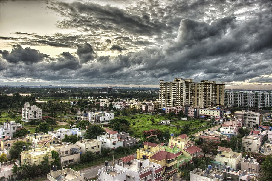 amrita, college, clouds, hdr, building, rain, sky, corporation HD wallpaper