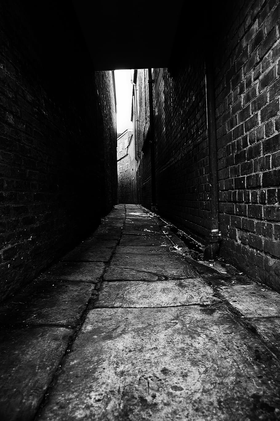 dark brick wall street