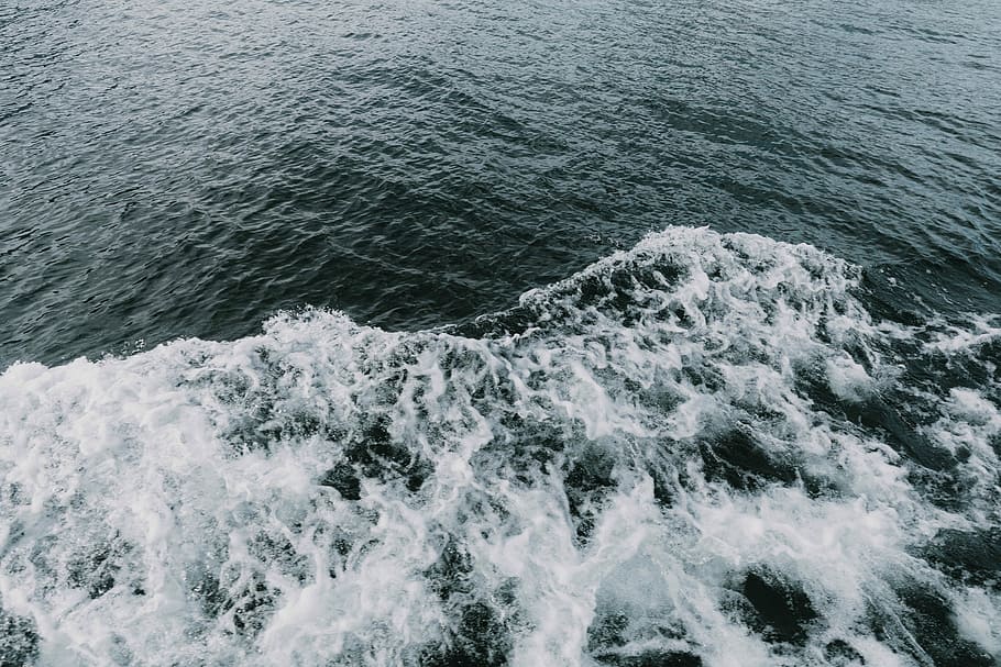 sea waves at daytime, body of water, ocean, foam, ocean foam HD wallpaper