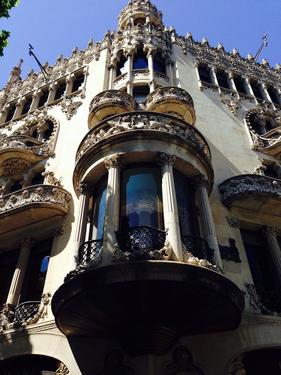 barcelona, home, facade, architecture, europe, low angle view HD wallpaper