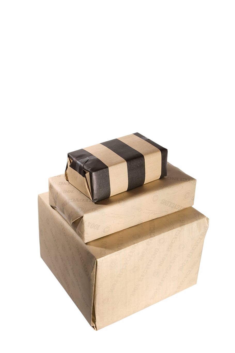 three brown boxes, package, gift, christmas, made, packed, surprise HD wallpaper