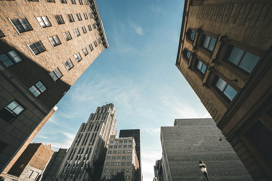 low-angle photography of buildings, architecture, infrastructure HD wallpaper